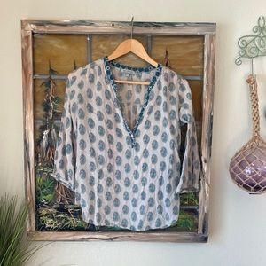 World Market Cotton Boho peasant blouse S/M